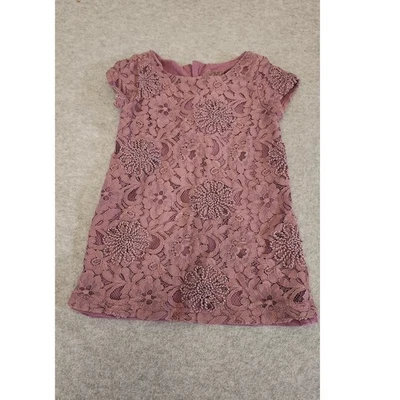 Vestido Genuino Niños de OshKosh Niñas 2T Malva Encaje Floral Manga Gorra Fiesta Foto 1 de 4