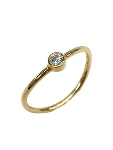 Tiffany & Co. Wave Single Row 1PD Ring 750YG 1g 499213 - Picture 1 of 9