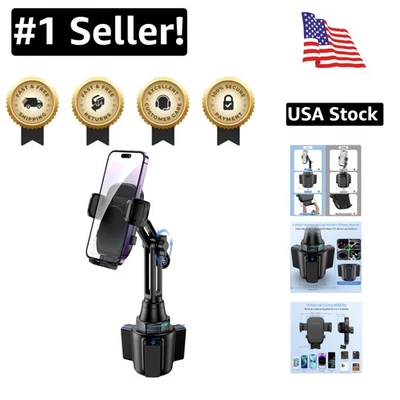 Durable Cup Holder Phone Mount for All Smartphones - Adjustable Neck - Image 1 of 4