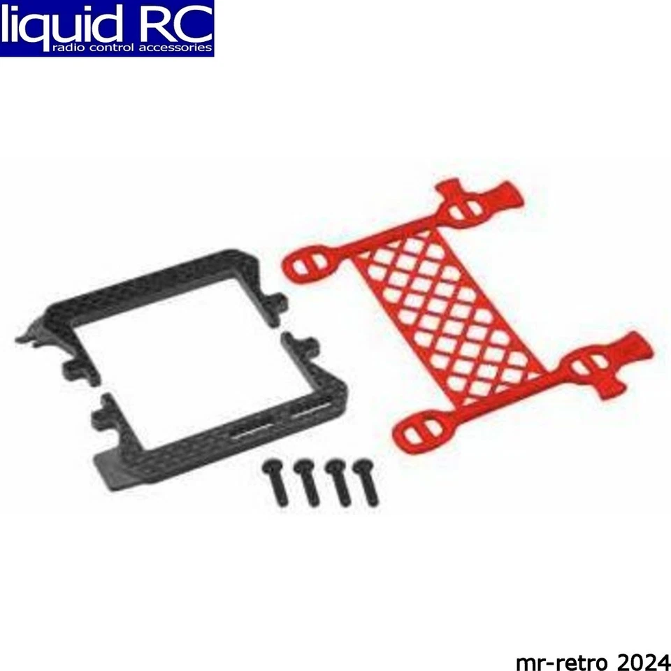 JConcepts 22987 B6.3 Carbon Logo Cargo Net Battery Brace Red - Image 1 of 1