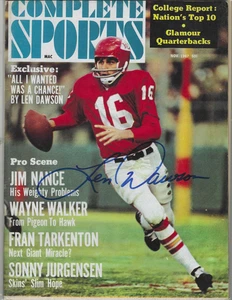 Revista deportiva completa autografiada por Len Dawson Kansas City Chiefs noviembre 1967 con certificado de autenticidad - Imagen 1 de 1