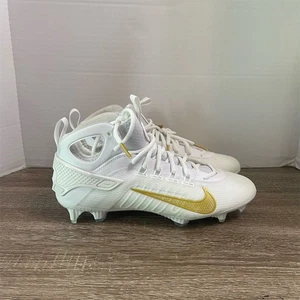 Nike Huarache 9 Elite Mid Lacrosse Stollen weiß/gold Herren 10,5 - Bild 1 von 8