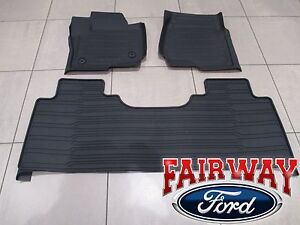 17 thru 22 Super Duty OEM Ford Tray Style Molded Floor Mat Set 3pc EXTENDED/CREW