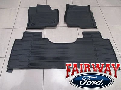 17 thru 22 Super Duty OEM Ford Tray Style Molded Floor Mat Set 3pc EXTENDED/CREW - Imagem 1 de 4