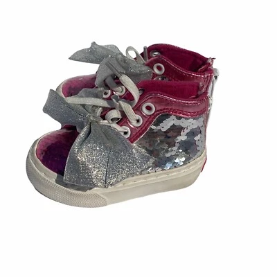 Jojo Siwa zapatos con lazo plateado y rosa brillo Foto 1 de 4