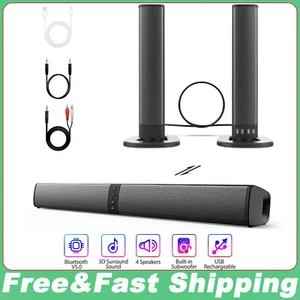 Bluetooth 5.0 Home TV Sound Bar Speaker System Wireless Subwoofer 3D Surround - Picture 1 of 10