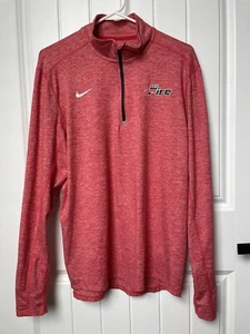 Nike Running Dri-Fit Long Sleeve Quarter-Zip Shirt Men’s Medium Red SEU Fire - Picture 1 of 4