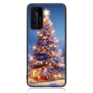 Personalised Text Back Case For Huawei Phone Series - Snow White Christmas Tree - Bild 1 von 1