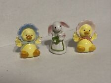 Vintage, Napco, Set of 3, Bunny Rabbits, Easter, Ducklings #3129,  #3130 As Is