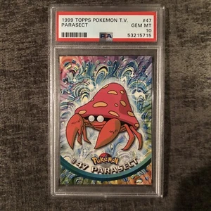 #47 Parasect Topps TV Animationsserie 1 schwarzes Logo Pokémon Karte PSA 10 EDELSTEIN MT - Bild 1 von 3