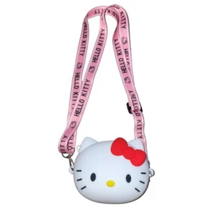 Bandolera de hombro Hello Kitty correa redonda rosa silicona 3D - Imagen 1 de 3