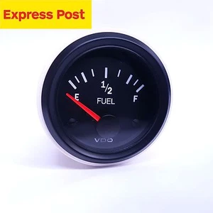 FUEL LEVEL gauge 52mm 12v suits most fuel cells with GM sender 0-90 VDO VISION - Picture 1 of 4