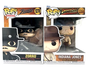 Funko Pop Lot Zorro 1270 and Indiana Jones 1350 - Picture 1 of 6