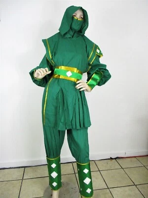 Disfraz Ninja M/L Poliéster Verde y Dorado Calidad Teatral Cosplay Anime Foto 1 de 4
