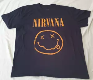 OFFIZIELLES NIRVANA KLASSISCHES SMILEY LOGO T-SHIRT GRÖSSE 2XL XXL NEU OHNE ETIKETT ROCK GRUNGE - Bild 1 von 2