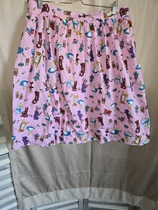 Disney Pink Alice in Wonderland A-Line Skirt Full Pockets Poofy Spinny 2XL - Picture 1 of 15