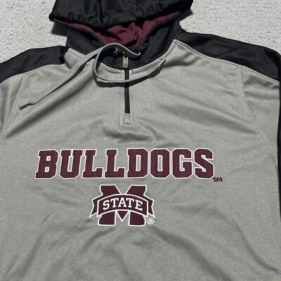 Mississippi State University Bulldogs Sudadera con Capucha Para Hombre Gris Medio De Colección Foto 1 de 4