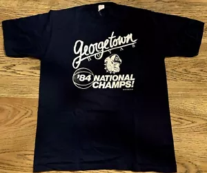 Circa 1984 Vintage Georgetown Hoyas First National Championship Tee Shirt - Bild 1 von 3