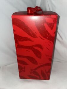ORIGINS Gift Box Holiday Red Paper Tall 9” Tissue Paper Bow Limited Edition Rare