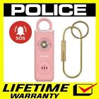 POLICE Personal Alarm Keychain Rechargeable Pocket Alarm Flashlight Women Pink