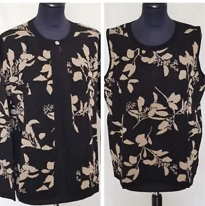 Kaleidoscope Womens Cardigan & Top Knitted Twin Set Ladies Black Gold UK 12 - Picture 1 of 10