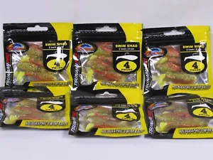 Tsunami Pro Swim Shad Holographic Swimbait 2" New Penny Chartreuse tail LOT OF 6 - Picture 1 of 4