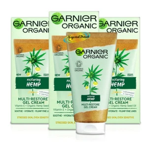 3x Garnier Organic Hemp Multi Restore Facial Gel Cream 50ml Vitamin E - Bild 1 von 1