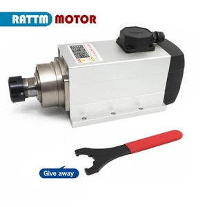 Motor de husillo cuadrado refrigerado por aire de 4,5 KW 6 KW ER32 con kit de fresado de enrutador CNC VFD - Imagen 1 de 11