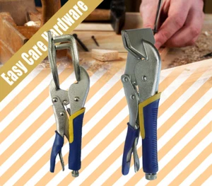 10'' FLAT JAW Locking plier and U SHAPE Clamp Welding Rubberized Vice Grip AU - Picture 1 of 21