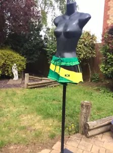 NEW ARRIVAL...Jamaica Rasta Colour Drawn String BOOTY Shorts...SIZE..L....12 - Picture 1 of 3