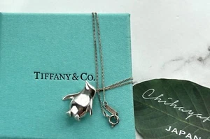 Auth TIFFANY & Co. Penguin Sterling Silver Necklace Pendant W/Box Fast Shipping - Picture 1 of 14