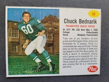 1962 POST CEREAL Football Card #33 CHUCK BEDNARIK Philadelphia Eagles