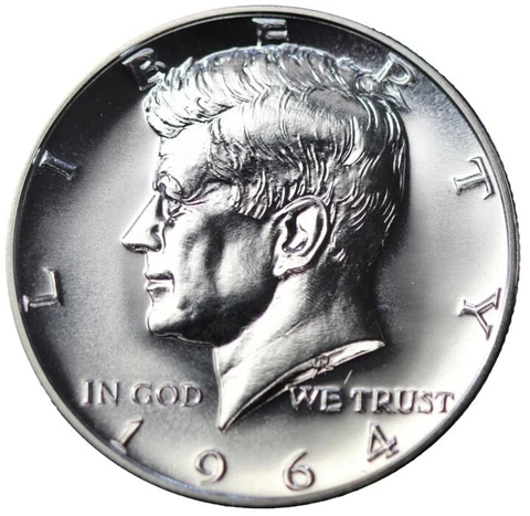 1964 SILVER Kennedy Half Dollar, Gem 90% PROOF, Free Daily Shipping! Cover