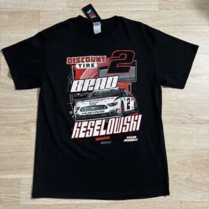 Neu mit Etikett NASCAR Discount Reifen Brad Keselowski 2 schwarzes T-Shirt Erwachsene L - Bild 1 von 9