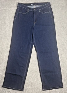 Old Navy WOW Wide Leg Jeans Damen 16 Tall Blau Dark Wash High Rise Stretch - Bild 1 von 7