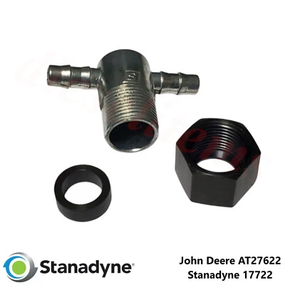 OE Stanadyne Return Fitting Tee Nut on JOHN DEERE Pencil Fuel Injector 17722 - Image 1 of 4