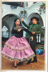 Carte postale postcard 10x15cm ESPAGNE ESPANA flamenco costume véritable tissu 2 - Picture 1 of 1