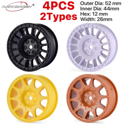 RC 1/10 Felgen 12mm Sechskant für RC Rennwagen Tamiya TT02 Traxxas HSP RedCat - Bild 1 von 4