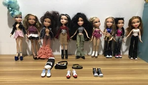 Bratz Dolls Bulk Lot Of 9 Dressed with Shoes & Extras 3 Pairs Of Shoes & 2 Bags - Picture 1 of 17