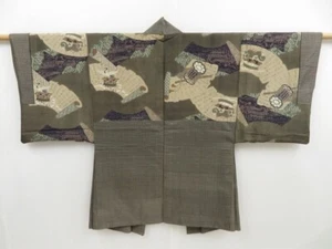 4611T12z320 Kimono Japonés Vintage Seda Para Hombre OSHIMA HAORI Jigami - Imagen 1 de 5