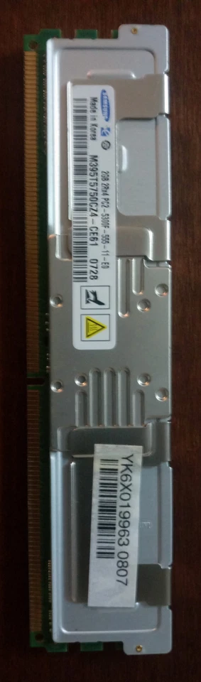 Samsung M395T5750CZ4-CE61 2GB 2RX4 PC2-5300F FULLY BUFFERED ECC DDR2-667 - Immagine 1 di 1