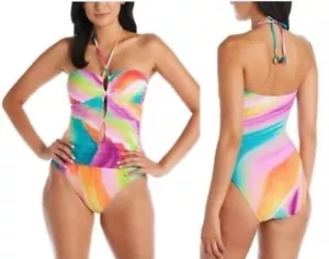 Bleu by Rod Beattie One-Piece Swimsuit Splash Out Colorful Tie-Dye Swimwear - Picture 1 of 6