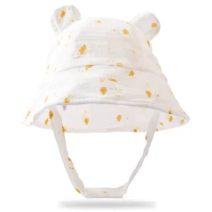 Bear Ears Floral Printed Children'S Fisherman Hat & Baby Sunshade Cap|Baby Sunha - Picture 1 of 11