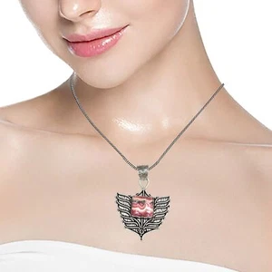 Garnet Necklace Gifted Gemstone Rhodochrosite Rhodochrosite, 18" - Picture 1 of 11