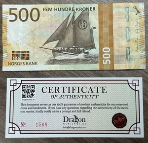 NORWAY 500 Kroner 2018 P-56a Pack Fresh Banknote Circulated USA SELLER ๐ - Picture 1 of 2