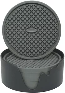 6er Set Silikon Getränke Untersetzer rutschfeste Tasse Matte Pad mit Halter Rund Silikon - Bild 1 von 7