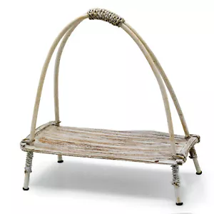 Coconut Leaf Tea / Cake Stand - Whitewash - 14 x 23 cm - Brand New & Boxed - Picture 1 of 2