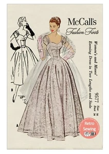 1950's Ball Gown in Two Lengths Sewing Pattern Bust 34 or 36 McCall 9577 - Picture 1 of 2