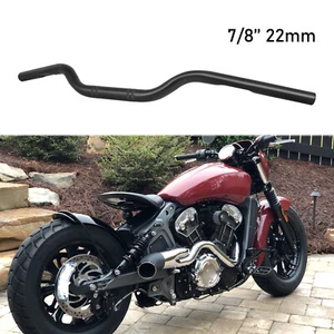 Barra de arrastre rastreador manillar negro para motocicleta 7/8" 22 mm para Indian Scout Bobber - Imagen 1 de 9