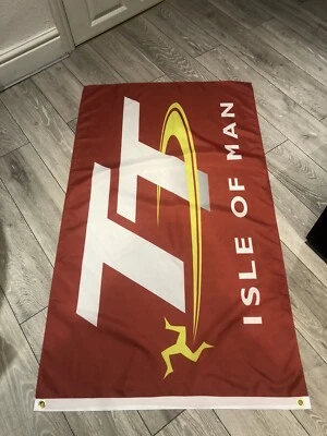 Manx TT Races Flag 150cmX 90cm Isle Of Man Tourist Trials Motorcycle Road Racing